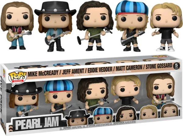 Funko pop estrellas del rock pearl jam pack 5 mike mccready jeff ament eddie vedder matt cameron stone gossard 60042