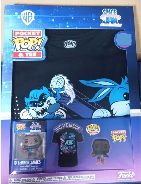 Pop & tee space jam looney tunes lebron james funko + camiseta talla s