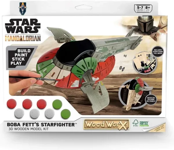 Replica madera para pintar woodwork star wars bobba fett slave 1