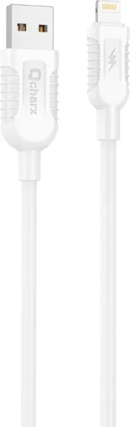 Cable qcharx athens USB a lightning 3a - 1 m - pvc blanco
