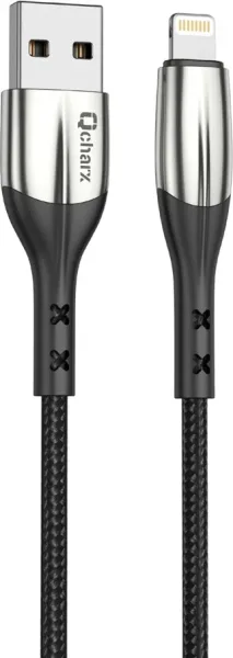 Cable qcharx toronto USB a lightning 3a - 1 m - zinc negro cordon suave