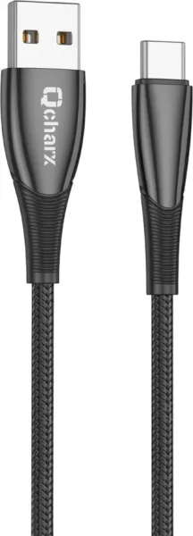 Cable qcharx berlin USB a tipo c 3a - 1 m - zinc negro cordon grueso tacto suave