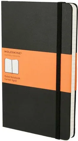 Libreta Clasica Tapa Dura Negra L (13X21Cm) Rayas Moleskine Qp060