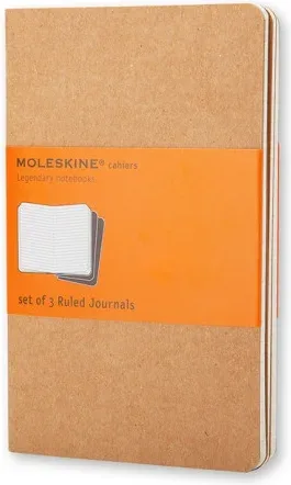 Set de 3 Libretas Cahier Marrón Kraft P (9X14Cm) Rayas Moleskine Qp411