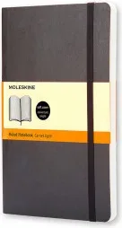 Libreta Clasica Tapa Blanda Negra L (13X21Cm) Rayada Moleskine Qp616
