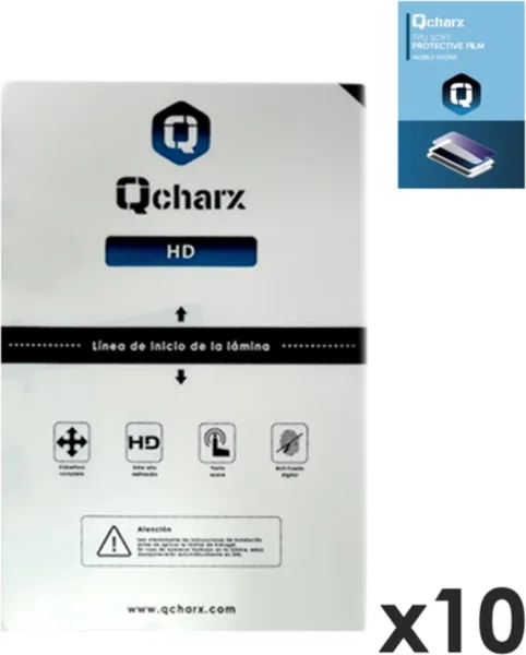 Laminas de proteccion frontales para tablet qcharx hidrogel HD  qx1 10 unidades