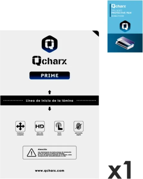 Laminas de proteccion frontales qcharx hidrogel prime qx1 1 unidad