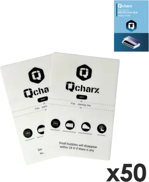 Laminas de proteccion frontales qcharx hidrogel mate anti huellas para qx1 50 unidades