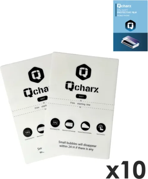 Laminas de proteccion frontales qcharx hidrogel mate anti huellas para qx1 10 unidades