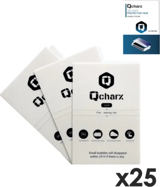 Laminas de proteccion frontales qcharx hidrogel HD qx1 lite 25 unidades