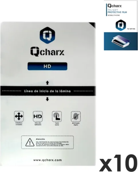 Laminas de proteccion frontales para tablet qcharx hidrogel HD  qx1 lite 10 unidades