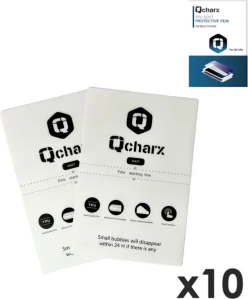 Laminas de proteccion frontales qcharx hidrogel mate anti huellas  para qx1 lite 10 unidad