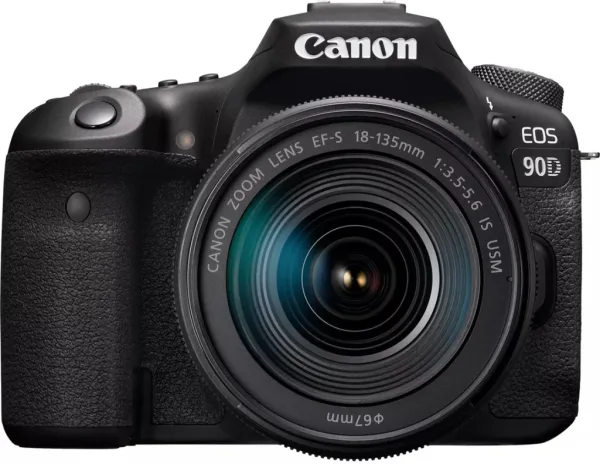Camara digital canon eos 90d 18 - 135mm is usm -  32.5mp -  digic 8 -  45 puntos de enfoque -  4K -  WiFi -  Bluetooth