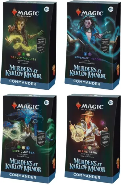 Juego de cartas magic the gatering mazos commander murders at karlov manor 4 mazos inglés