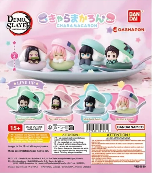 Surtido gashapon bandai figuras lote 20 articulos demon slayer macaron mascot